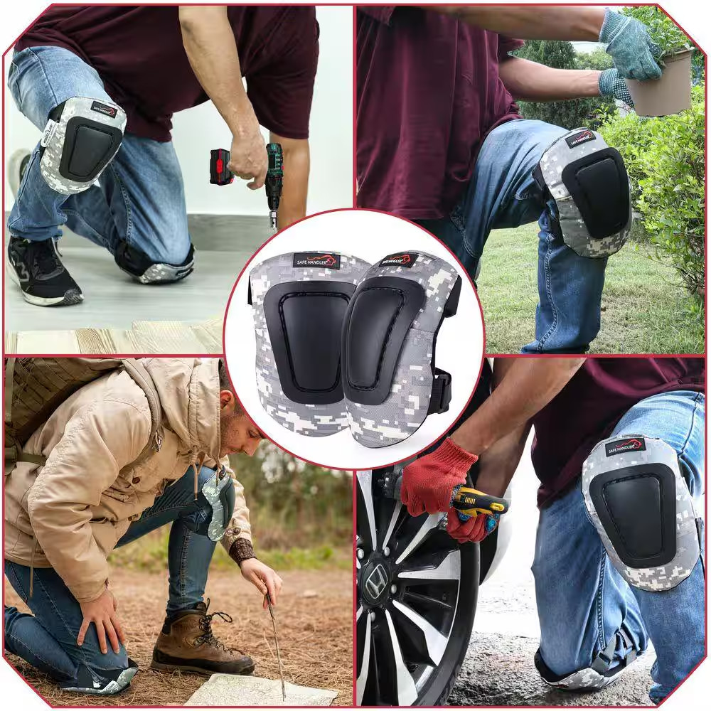 Camouflage Multi-Purpose Knee Pads with Soft Foam Padding, TPR Cap and Adjustabl