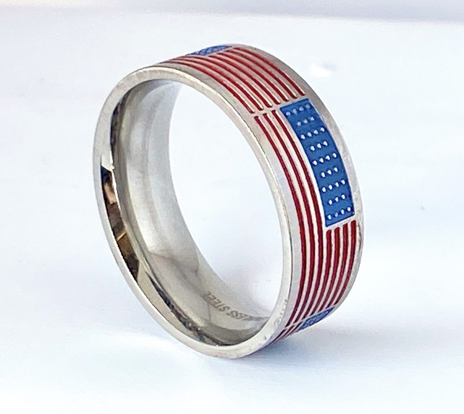 American Flag 316L Stainless Steel Ring United States Star Spangled Banner