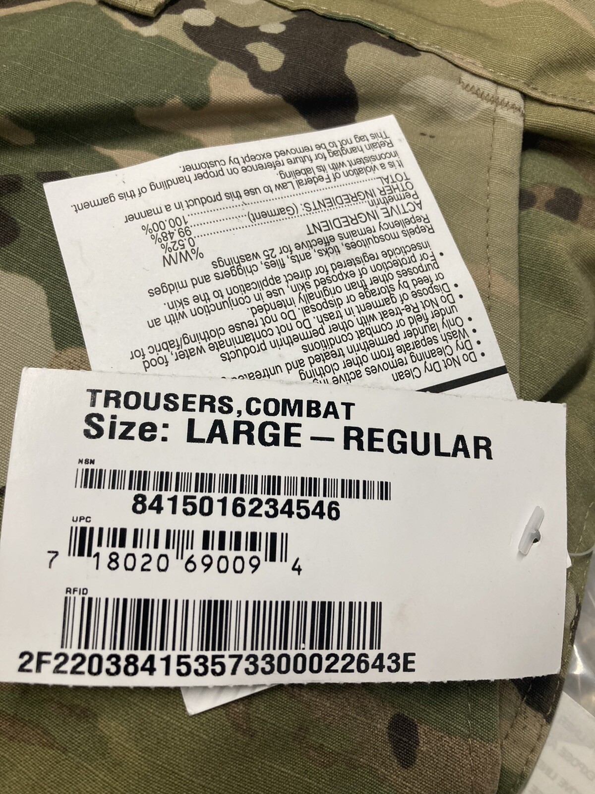 USGI MULTICAM OCP / Scorpion W2 Combat Pants Large Regular NWT