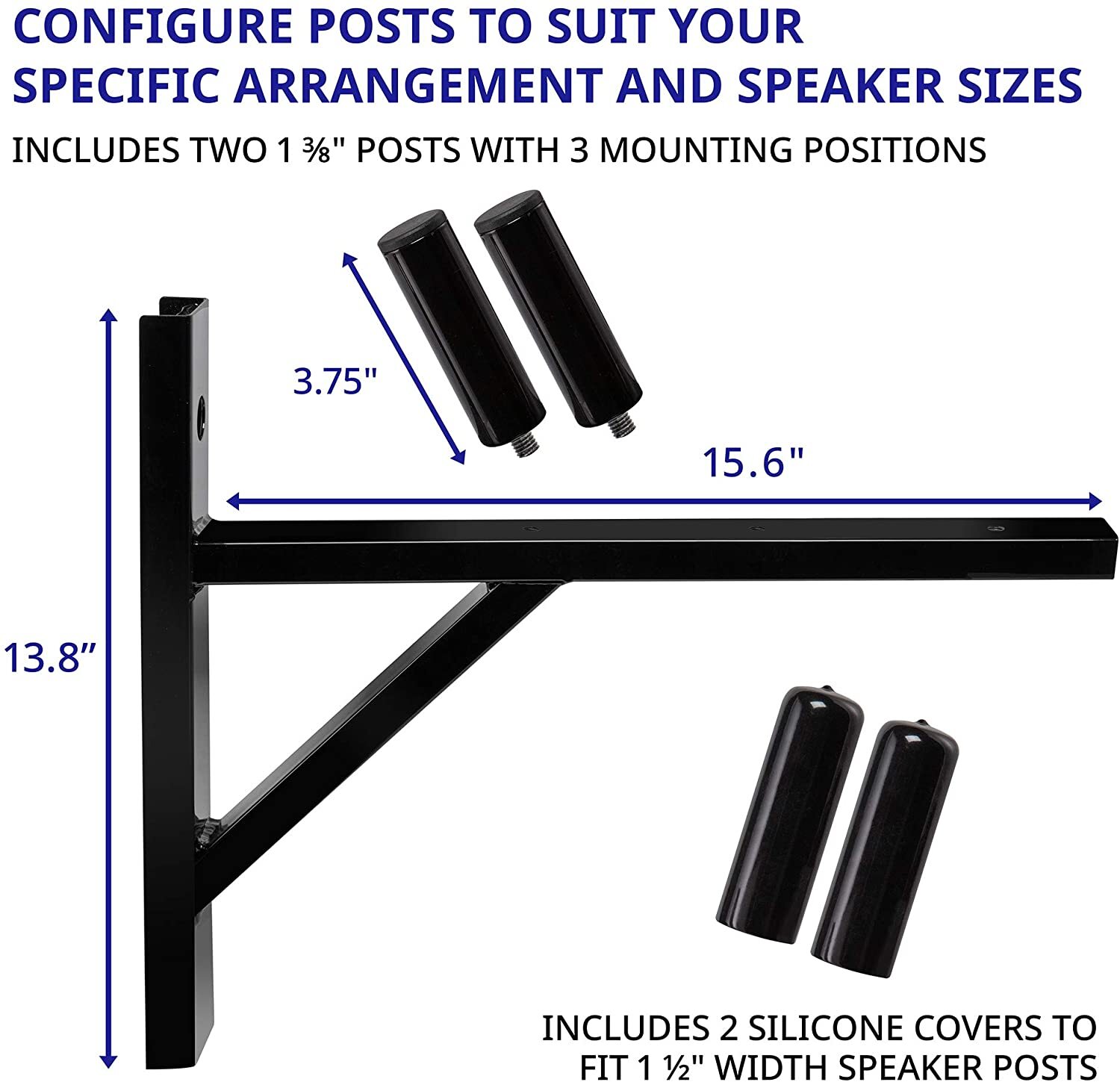 LyxPro 15” Wall-Mount Speaker Brackets for Professional Audio PA Speaker