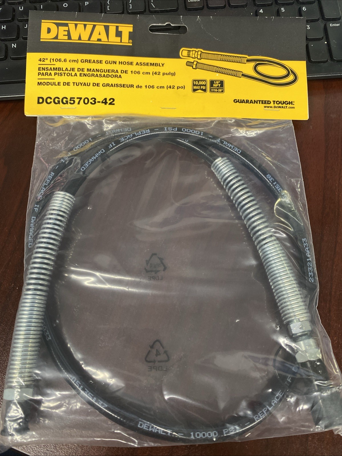 DEWALT Grease Gun Hose Assembly.  DCGG5703-42