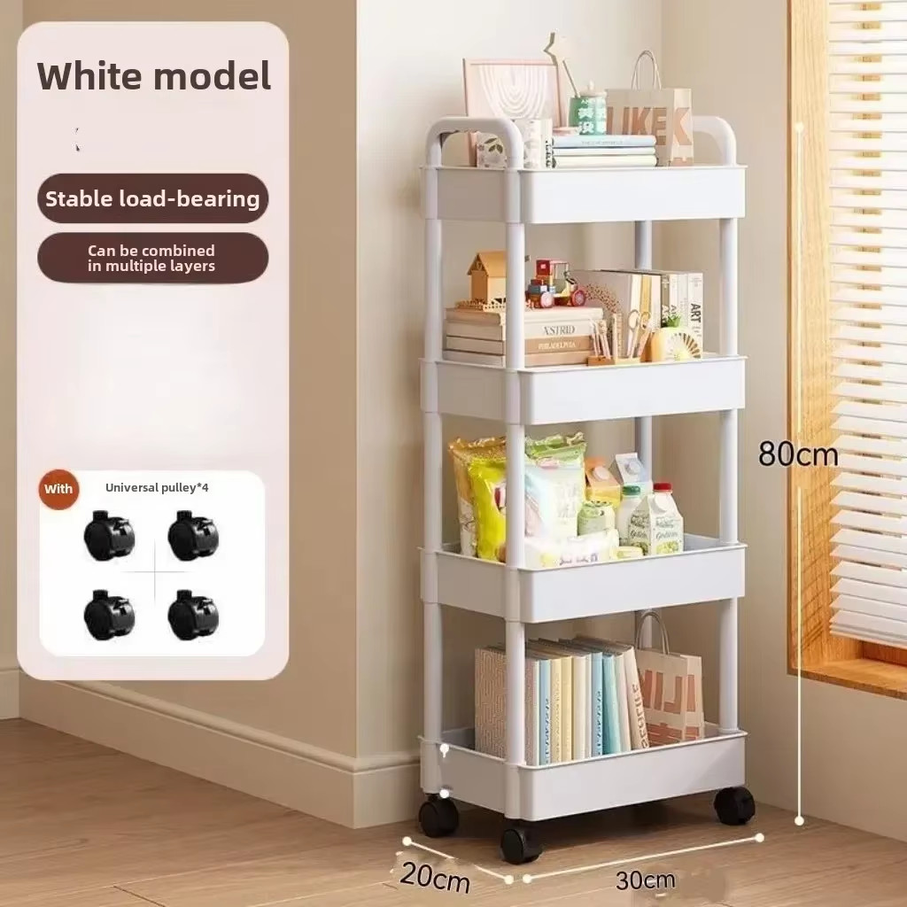 Newmultifunctional Storage Cart with Open Shelves Living Space Book Display Suit