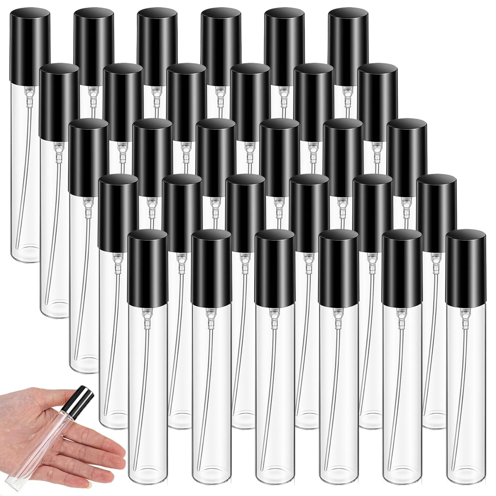 Ntwoiee 30 Pcs 15 ml Glass Refillable Perfume Bottles Bulk Travel Empty Perfu...