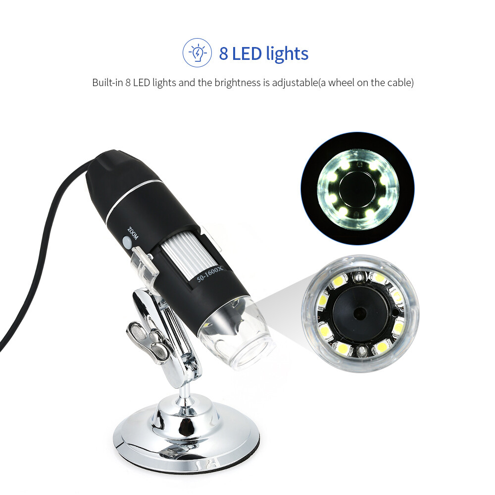 KKmoon 1600X Magnification USB Digital Microscope with OTG Function Y3R0
