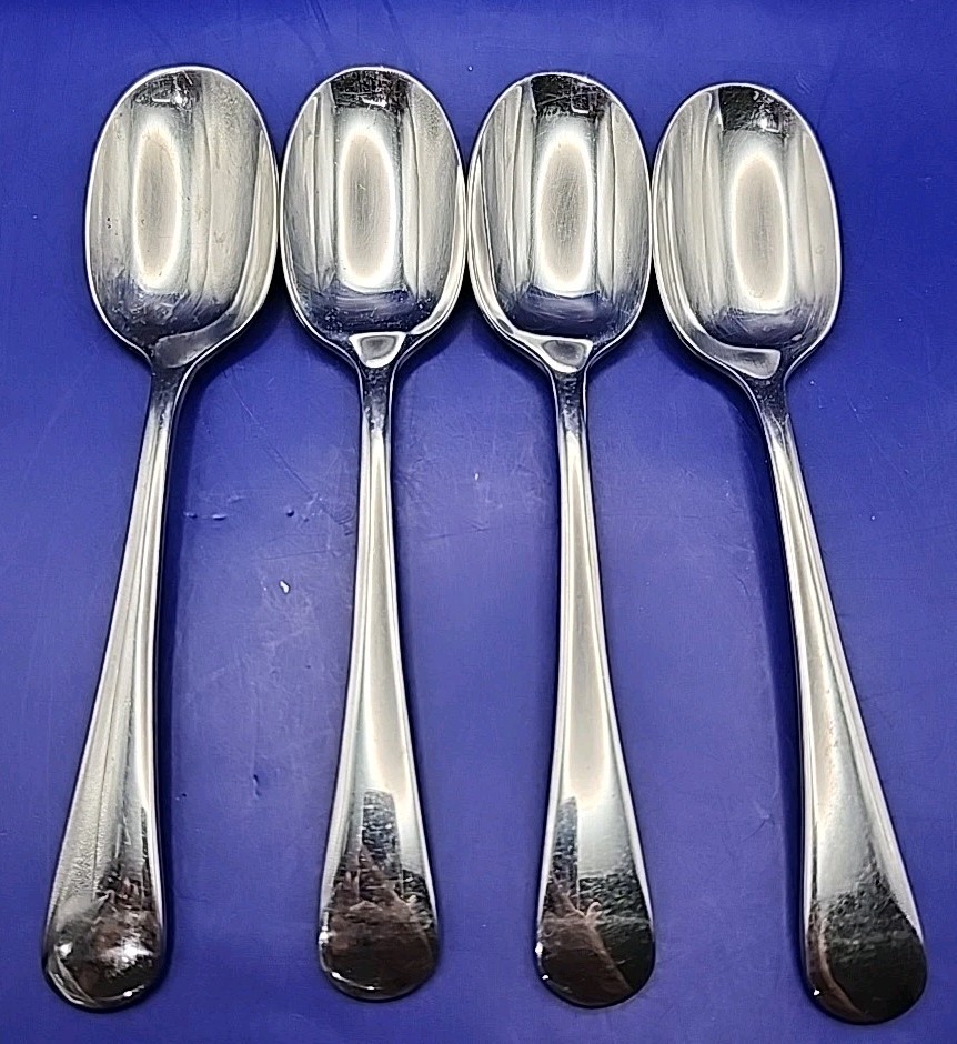 Oneida Chandler Place /Oval Soup Spoons Lot of 4 Stainless 7.25 Flatware Satin