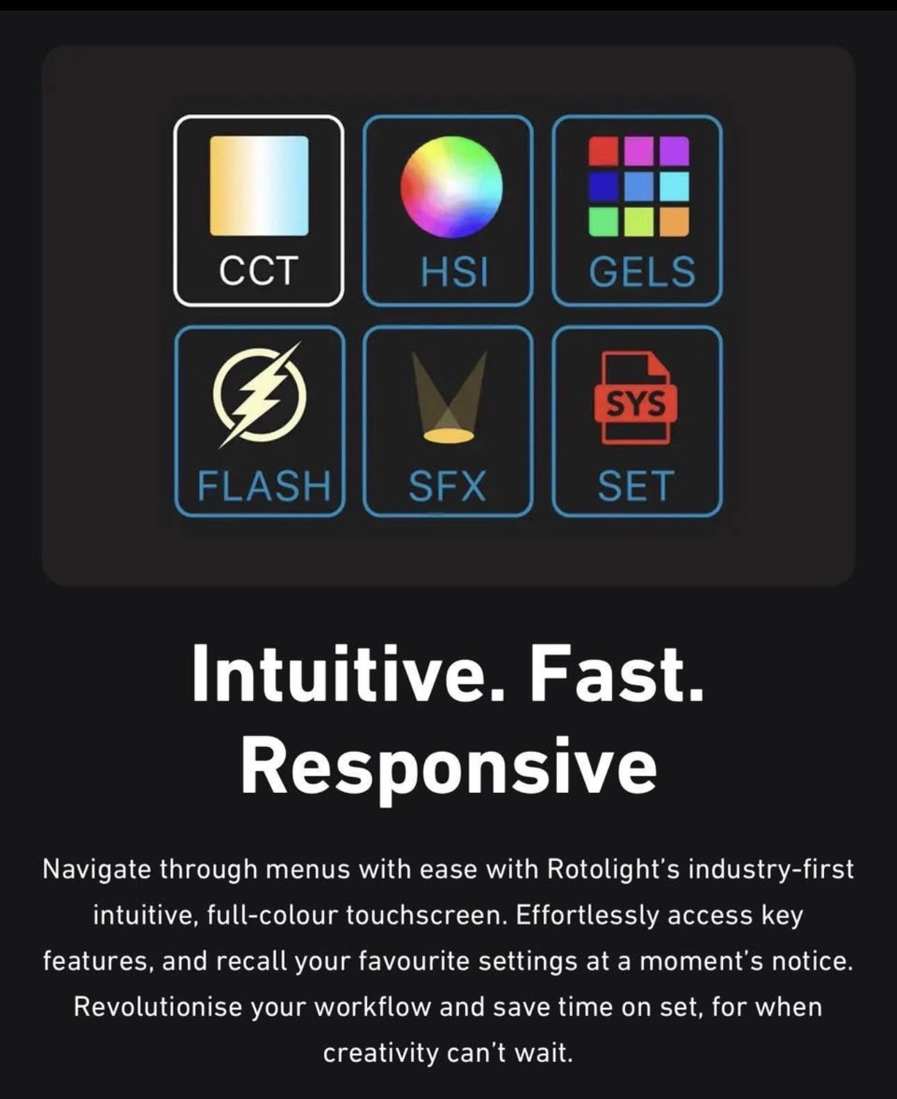 NEW Rotolight AEOS 2 RGBWW LED Lighting Kit Touchscreen App Control.