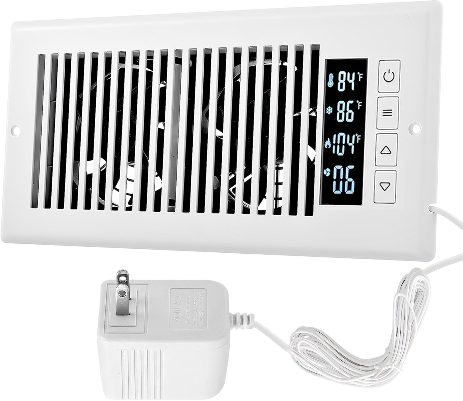Smart Register Booster Fan 4” X 10” with Thermostat Control Intelligent Heating