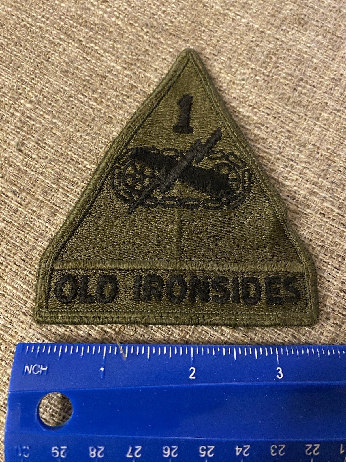 US Army 1st Armored Division Subdued Patch Old Ironsides INV9317