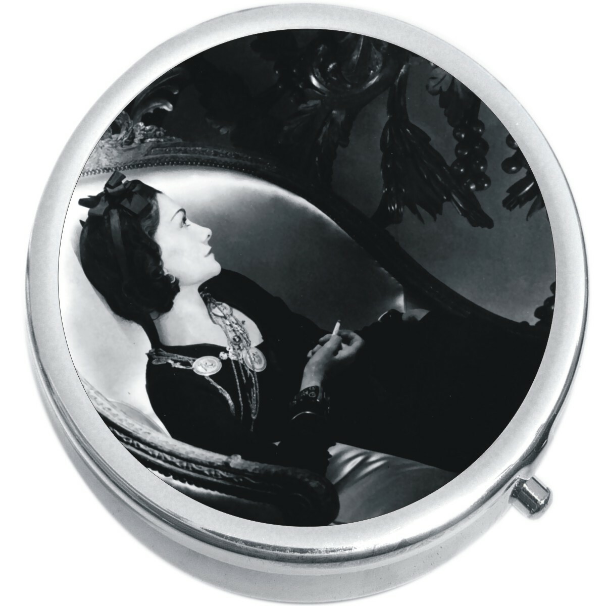 Film Noir Medicine Vitamin Compact Pill Box