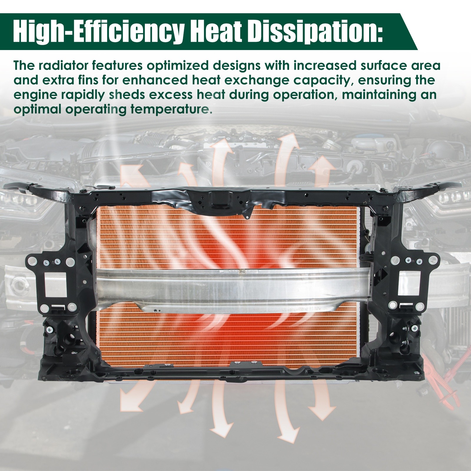 Radiator Support Core Assembly For 2017-2021 Honda Civic Hatchback 71410TGGA01