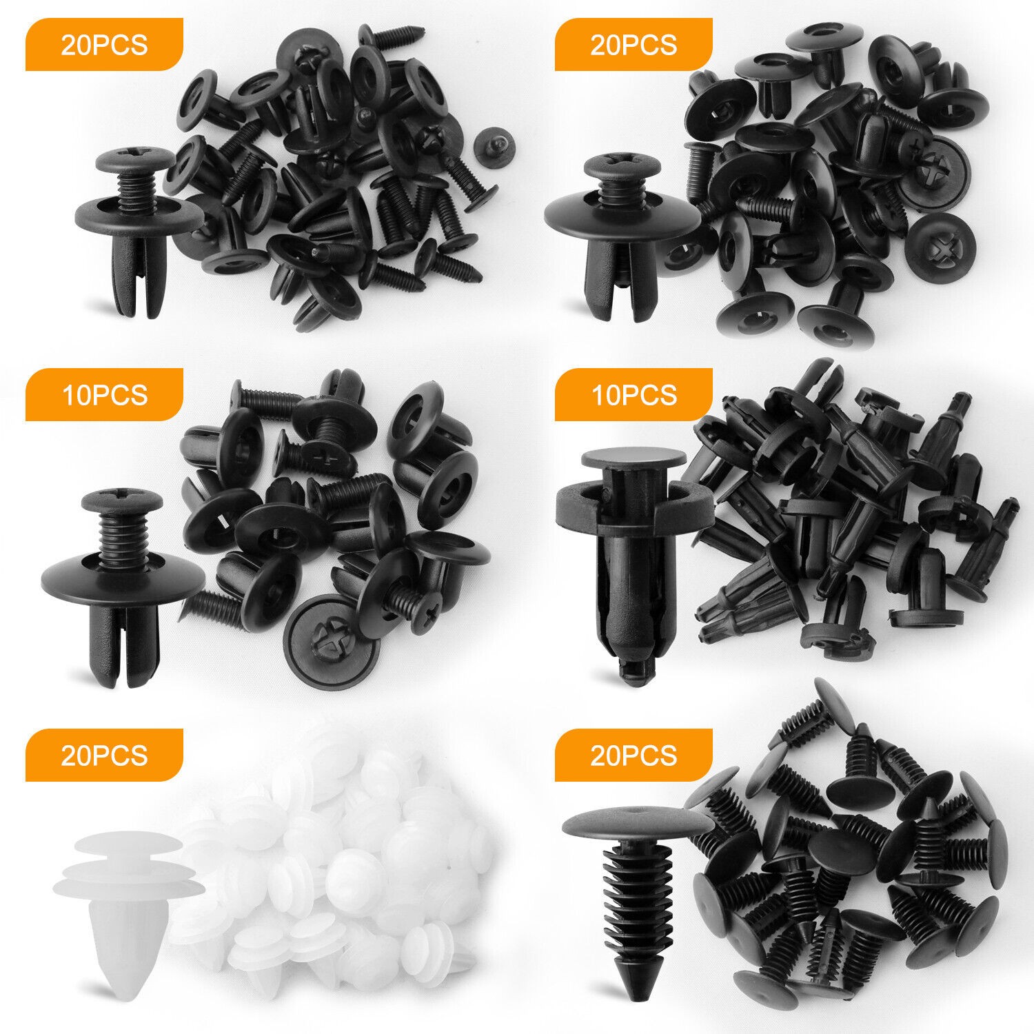 100x Car Body Bumper Rivet Retainer Trim Molding Push Pin Clip Assortments TooL