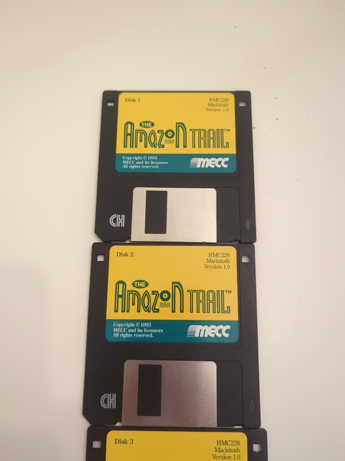 Amazon Trail 3 Floppy Disk Set MECC 1993 Disk 1 - 4 Complete No Box Just Games