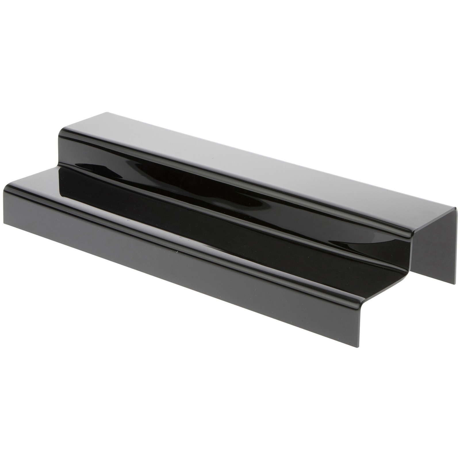 Plymor Black Acrylic 2-Step Solid Back Display Stairs, 3.25" H x 18" W x 6.25" D