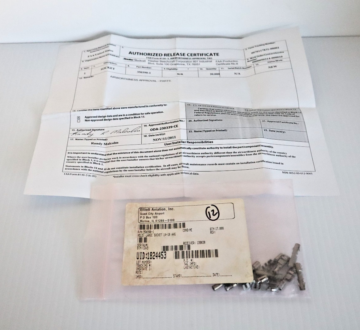 350390-1 Molex Socket - Lot of 12 Pieces (NEW)
