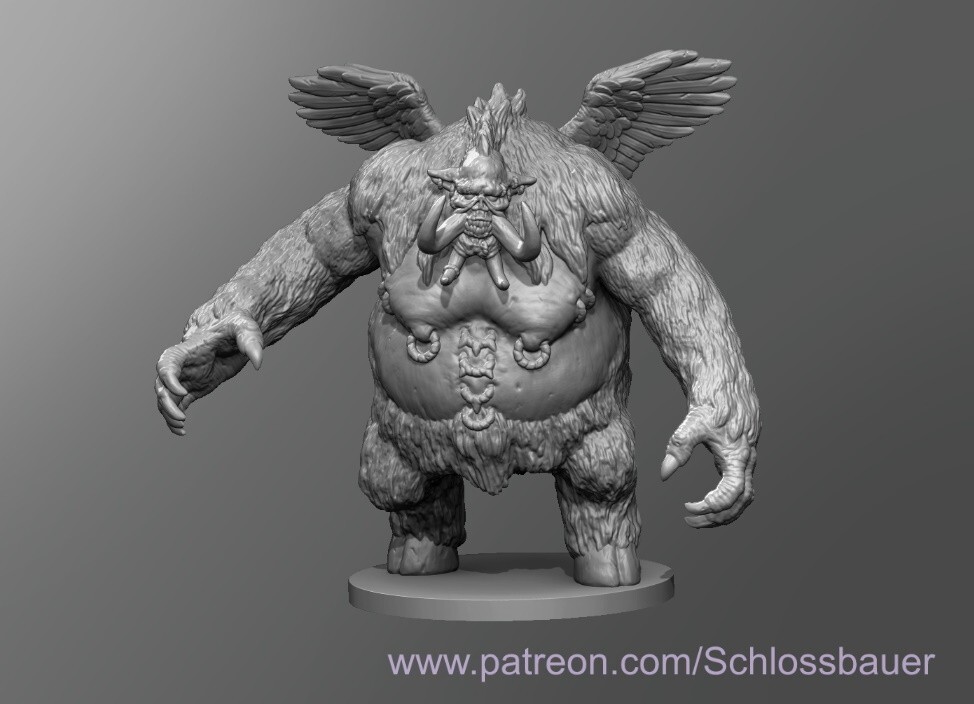 Nalfeshnee Demon Creature Monster Manual 28mm Scale DND D&D Miniature SB