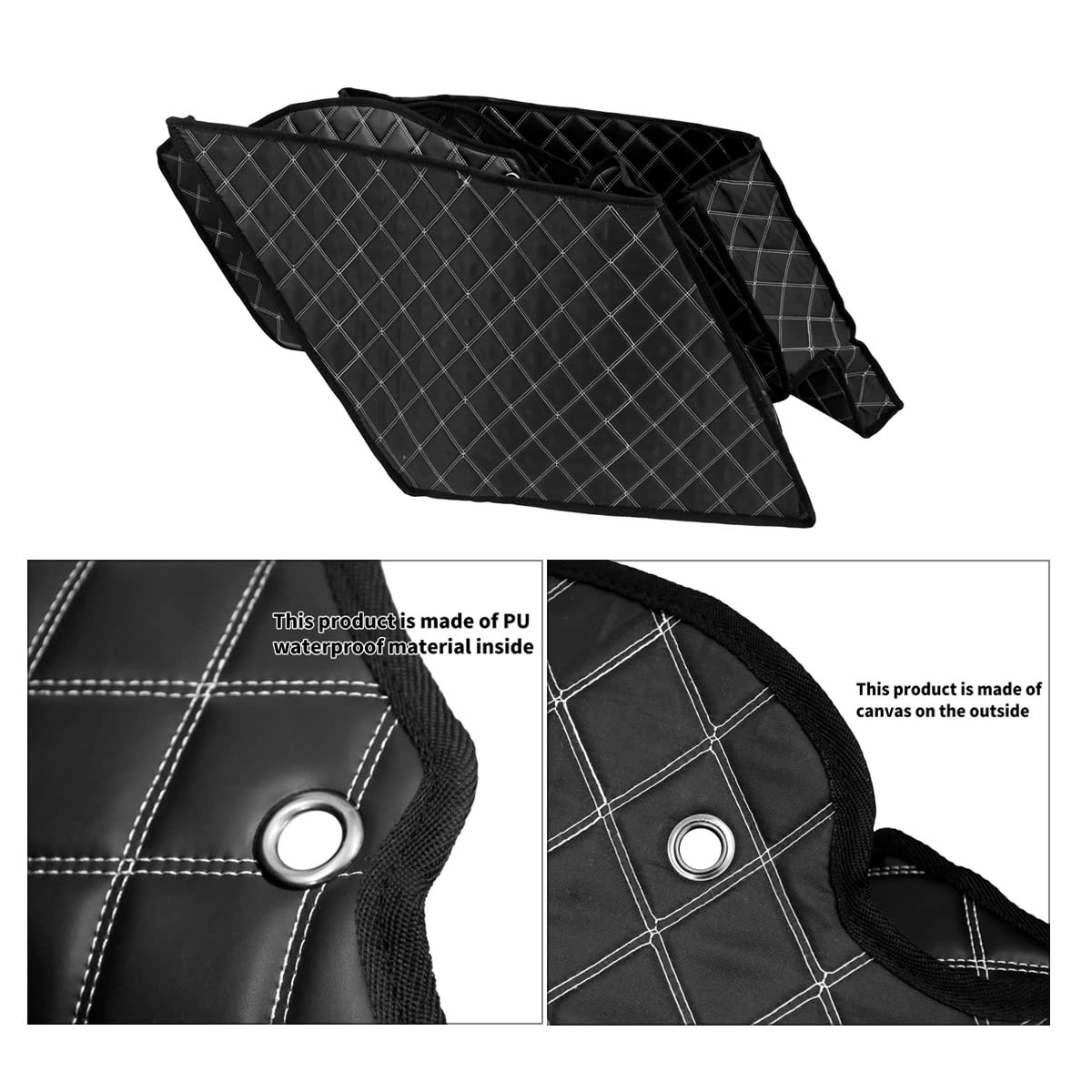 5'' Stretched Saddlebag Liners Inserts White Thread Compatible with Harley 20...