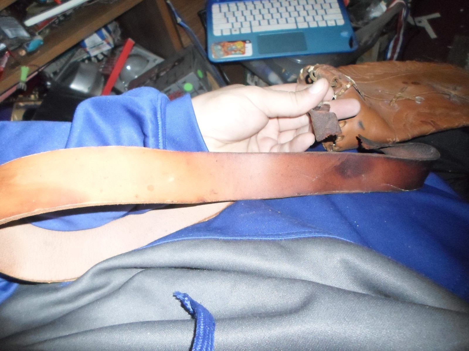 Vintage Engraved Leather Archery Quiver With strap