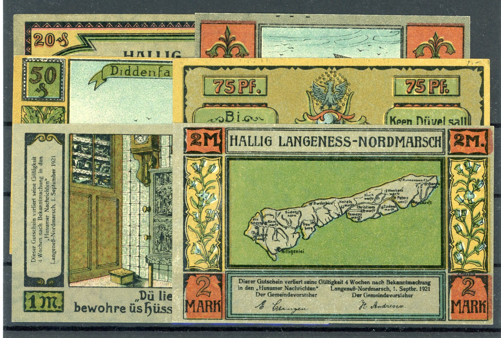 Hallig Langeness - Nordmarsch 6 Notes Currency / GM 767.1 ..............2/27376