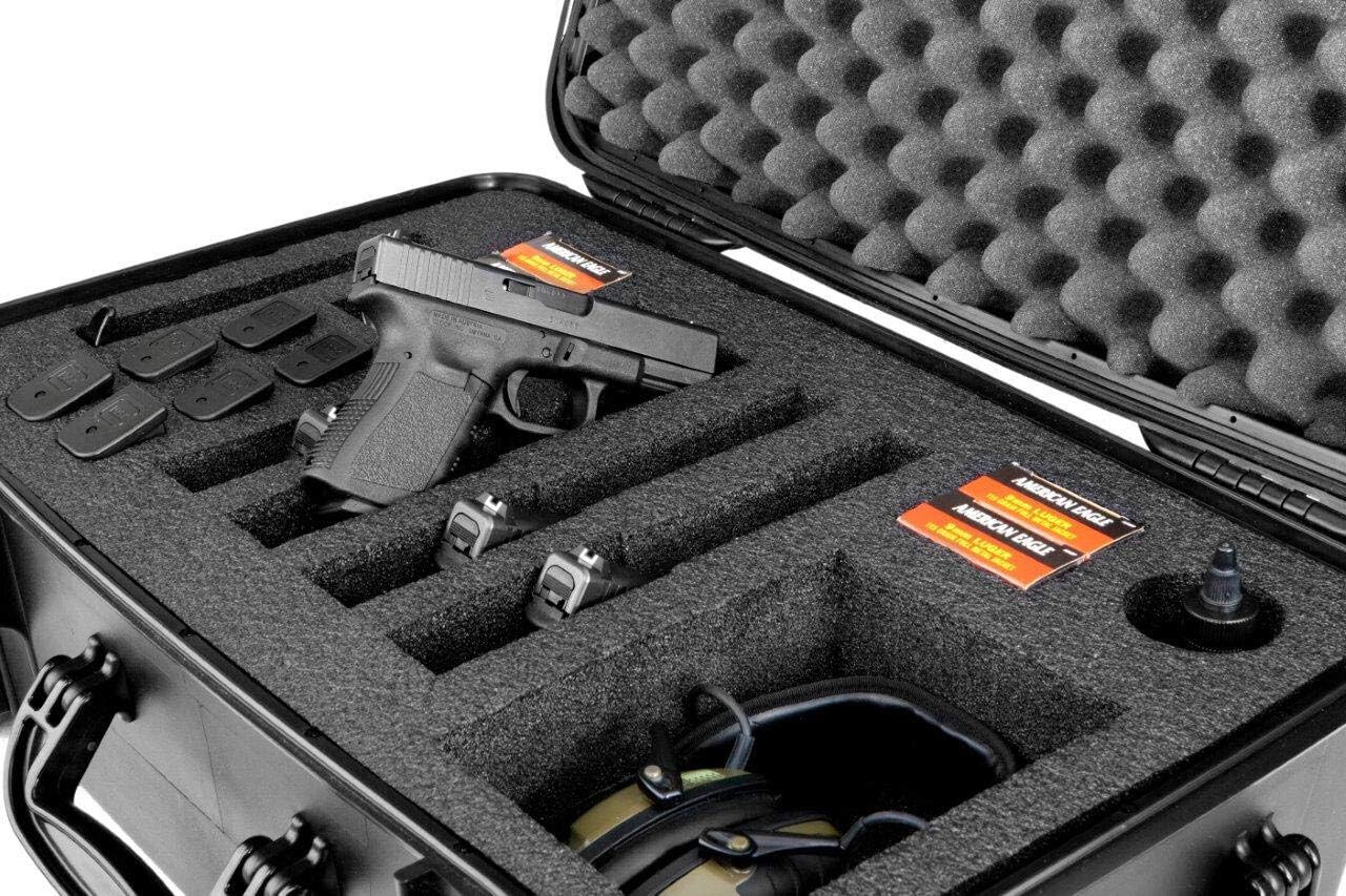 Quick Fire QF920RBKL Rolling Pistol Case Watertight w/ Locks: LARGE CAPACITY