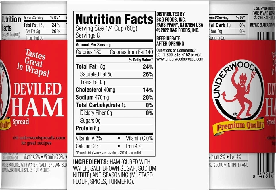 Underwood Deviled Ham Meat Spread, 4.25 Ounce (Pack of 4)
