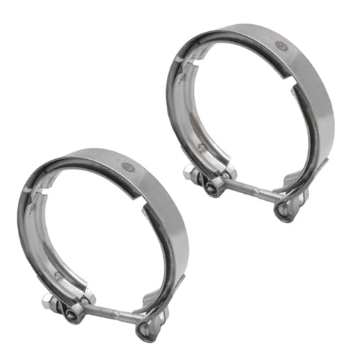2PCS V Band Clamp, 304 Stainless Steel Exhaust V Band Bolt Clamp, 2.5 Inch