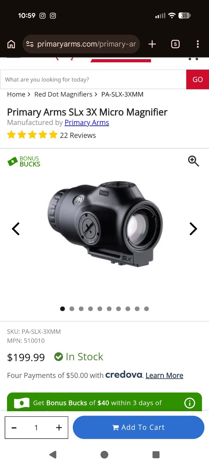 primary arms slx acss red dot, slx micro magnifer, and ftsm mount