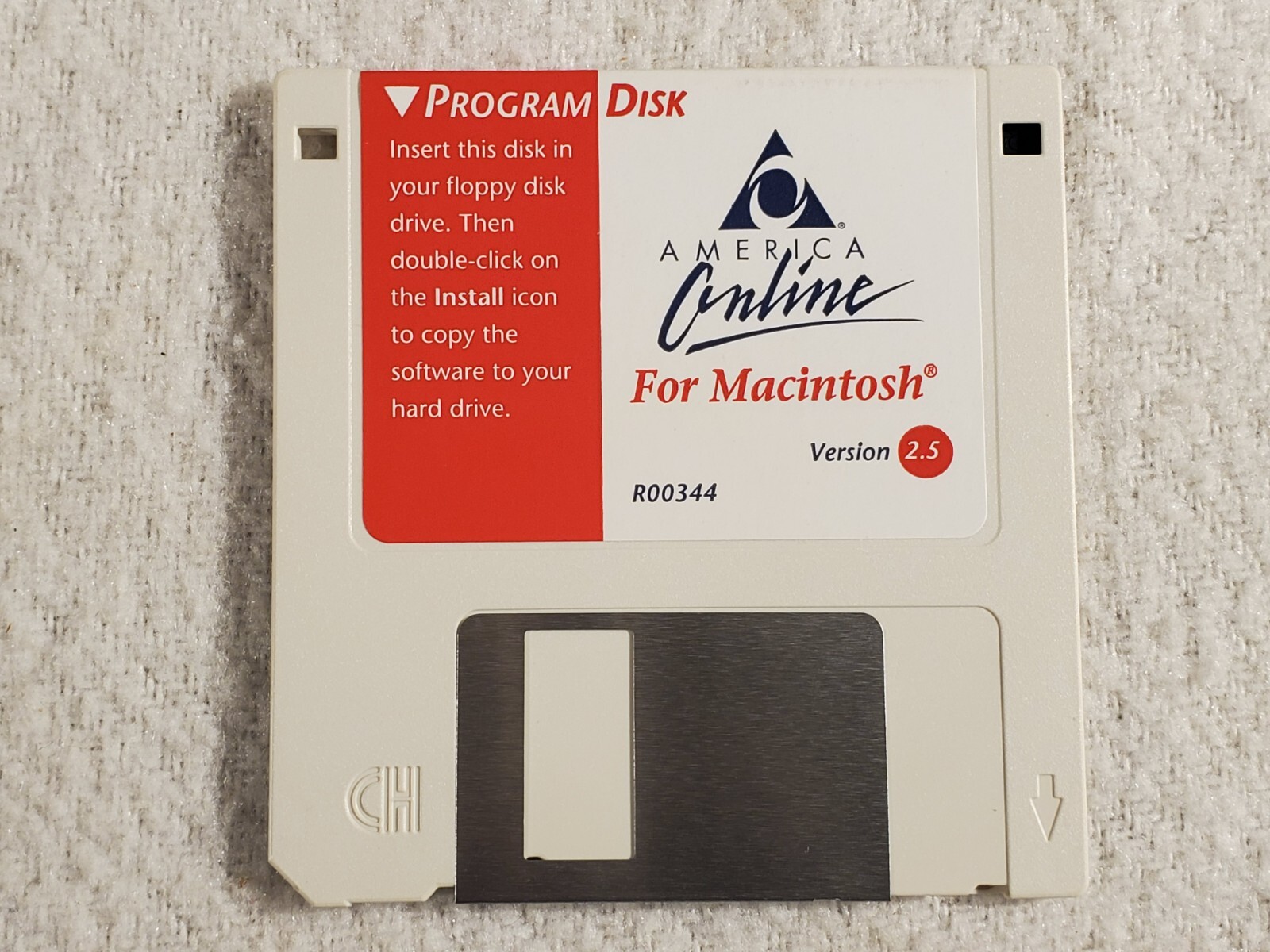 America Online AOL Version 2.5 1994 Vtg Macintosh Computer 3.5" Floppy Disk