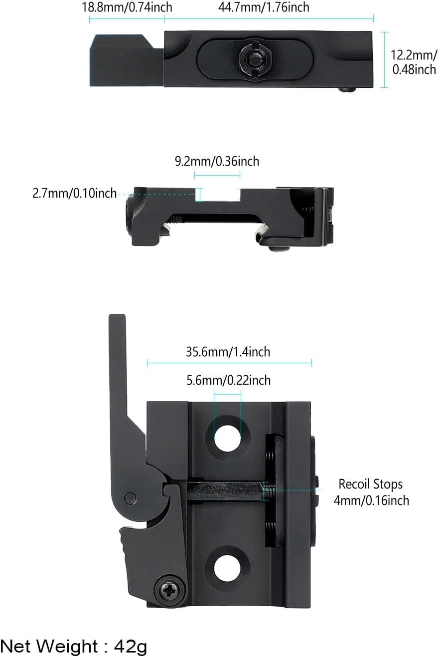 ohhunt Release Quick QD System Rail Mount Base Bipod Quick Detach Mount Adaptor