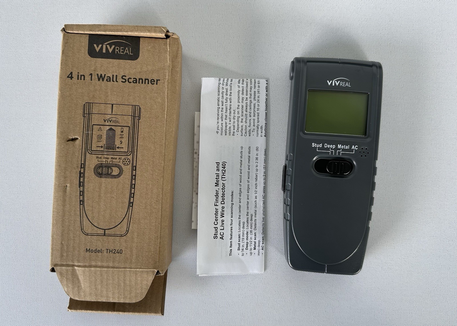 VIVReal 4 in 1 Wall Scanner - Model TH240 - Stud & Nail Finder