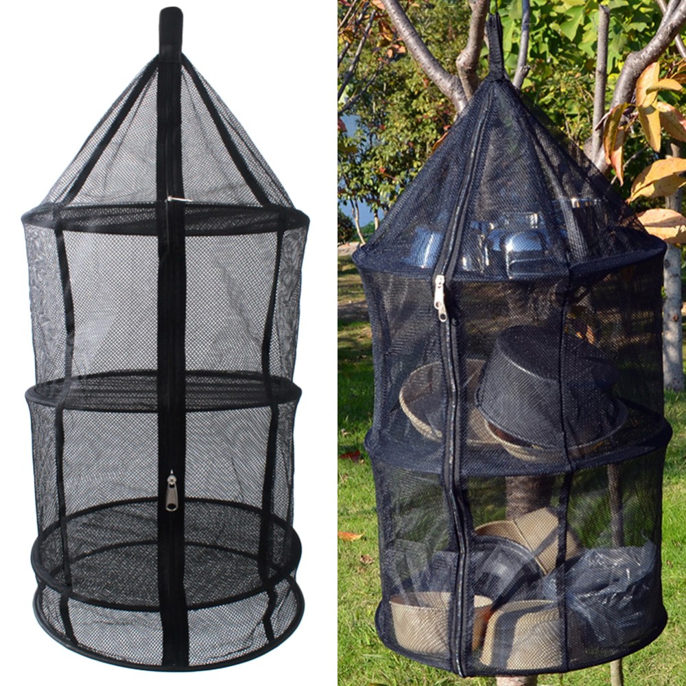 Four Layer Folding Mesh Drying Net Outdoor Circular Hanging Dryer with Zippers