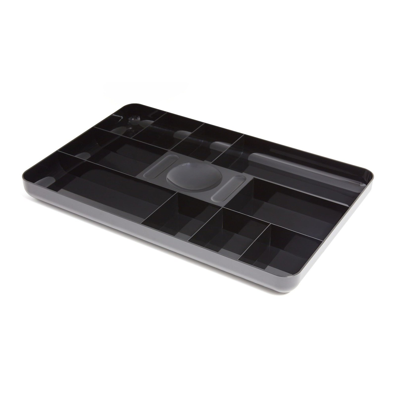 Staples TR55350 13-Compartment Plastic Drawer Organizer, Black (TR55350)