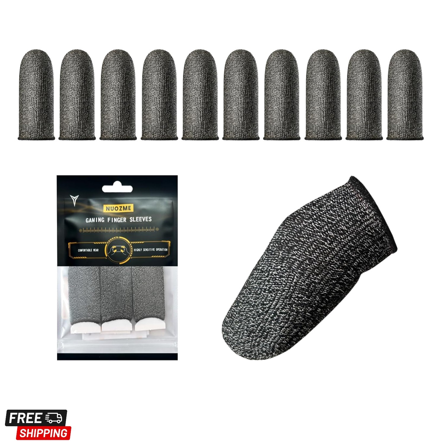 2025 Upgrade: Longer Size Silver Fiber Professional Finger Sleeves for Mobile...