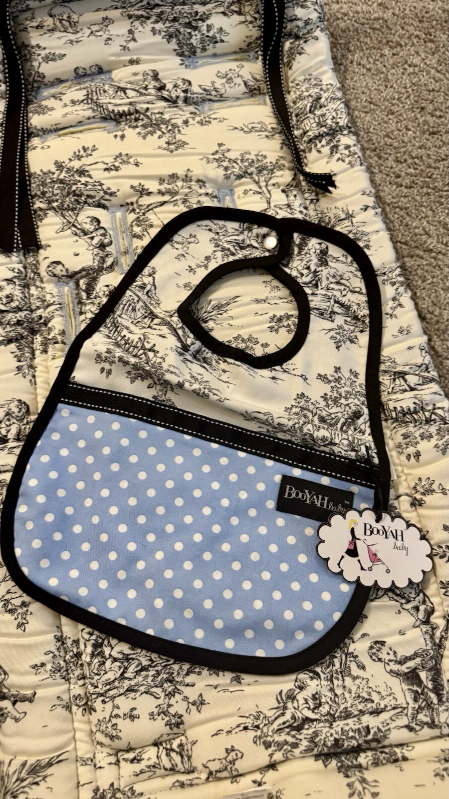 Boutique, Stroller Liner, Baby Blue Reversible, Thick Padding Adjustable