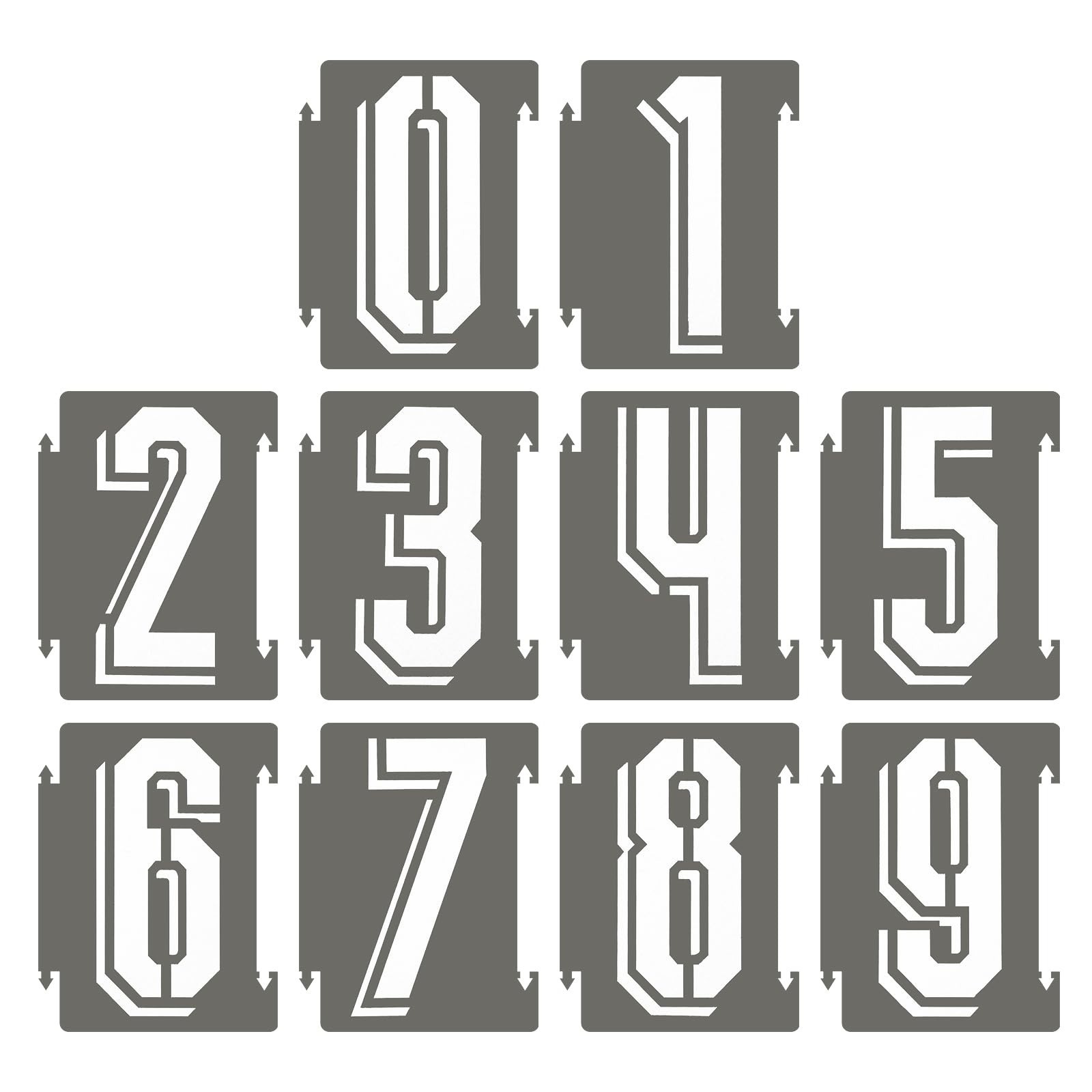 PATIKIL 20Pcs 3 Inch Large Number Stencils, 0-9 Address Number Stencil, Reusa...