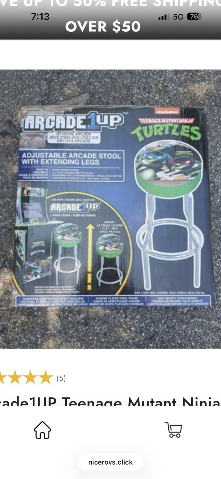 Arcade 1up Teenage Mutant Ninja Turtles Stool