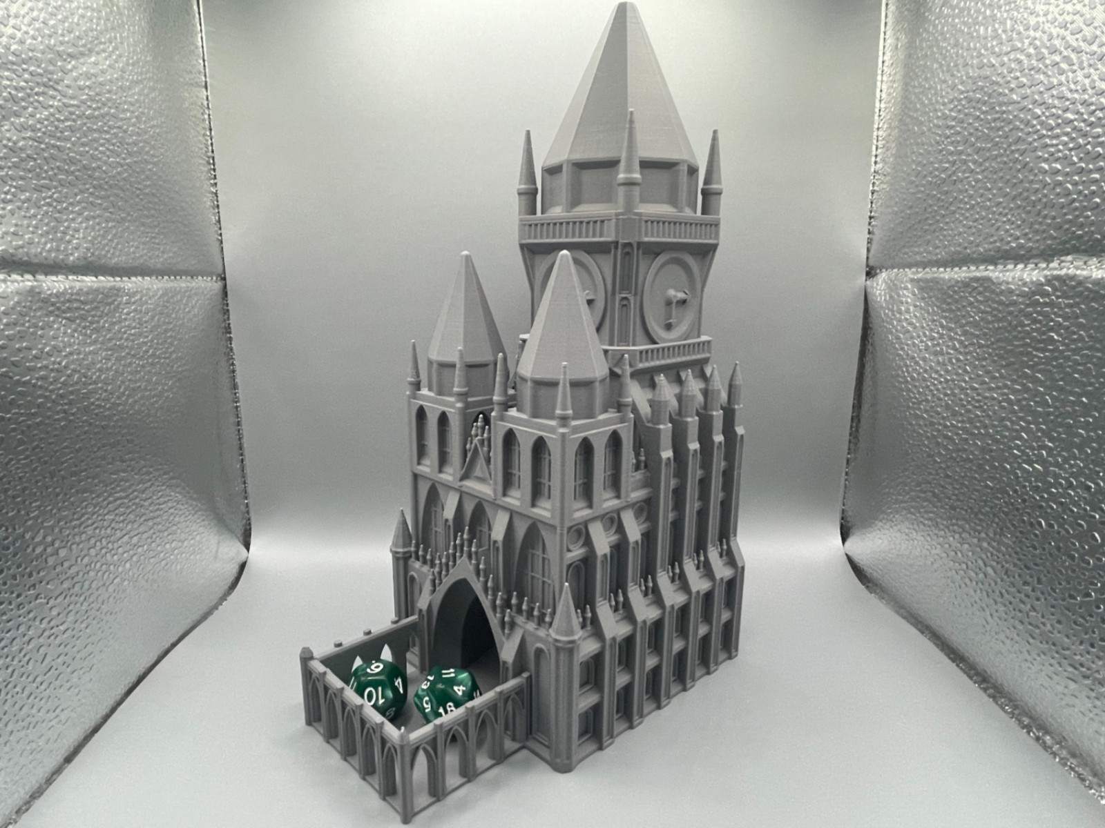 Gothic Castle Dice Tower Removable Spire Dice Tray DnD RPG Roller