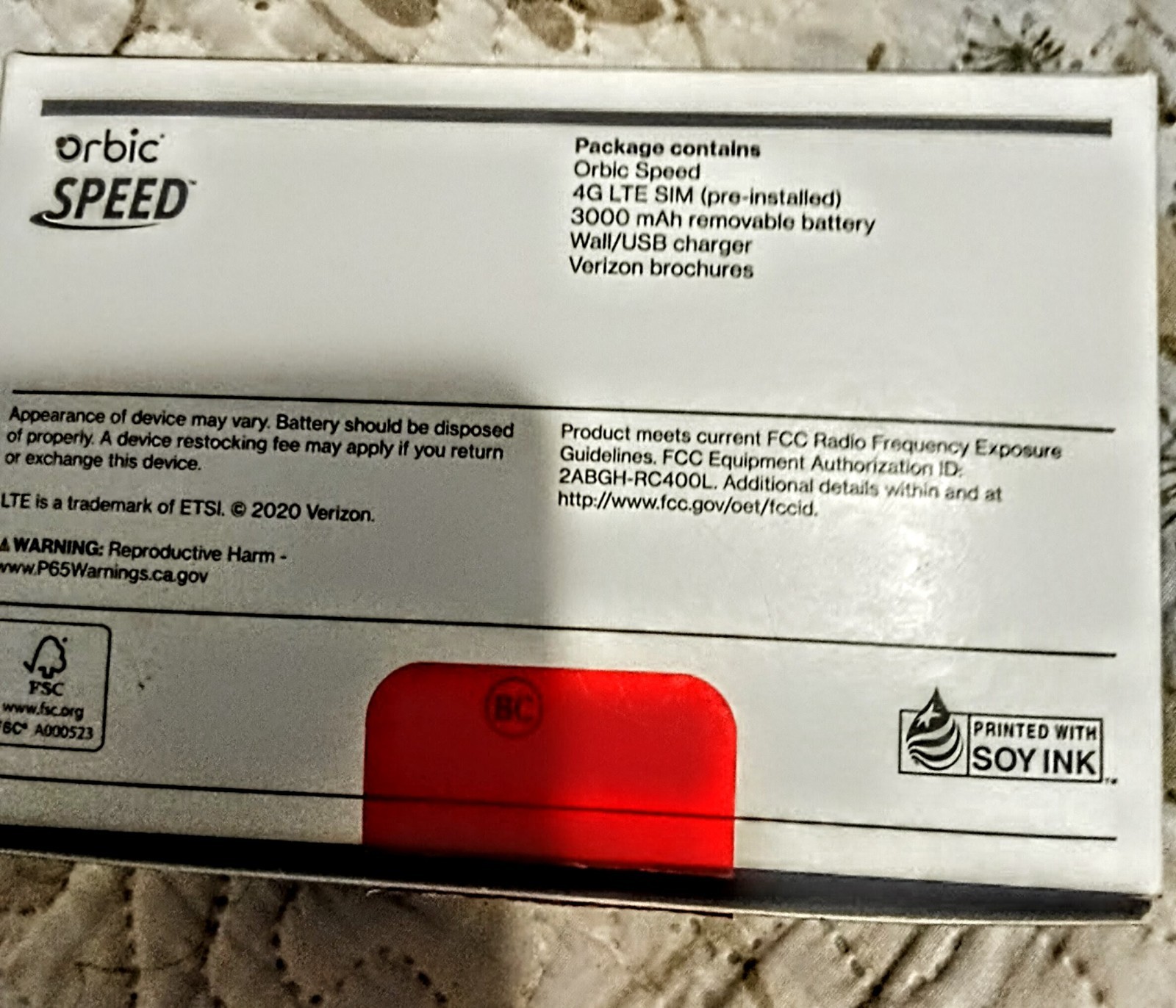 NEW Never Used Verizon Orbic Speed 4G LTE Mobile Hotspot Device