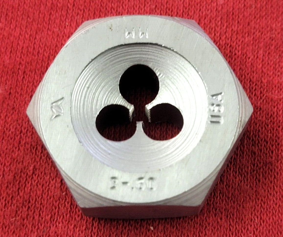 M3 X 0.60 Metric 1" Hex Die 3MM Carbon Steel A1 419-03060 USA MADE