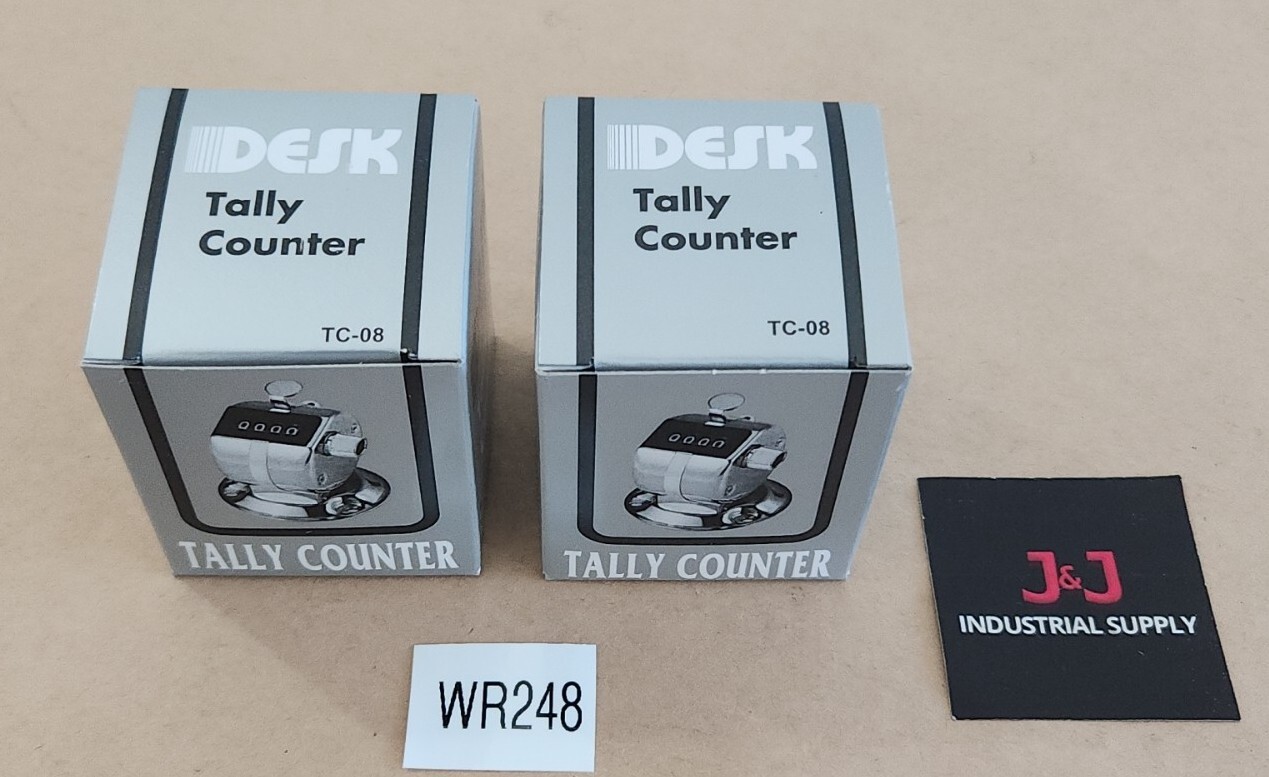 *BRAND NEW* [2] Desk TC-08 Tally Counter w/ Metal Base Counts To 9999 + Warranty