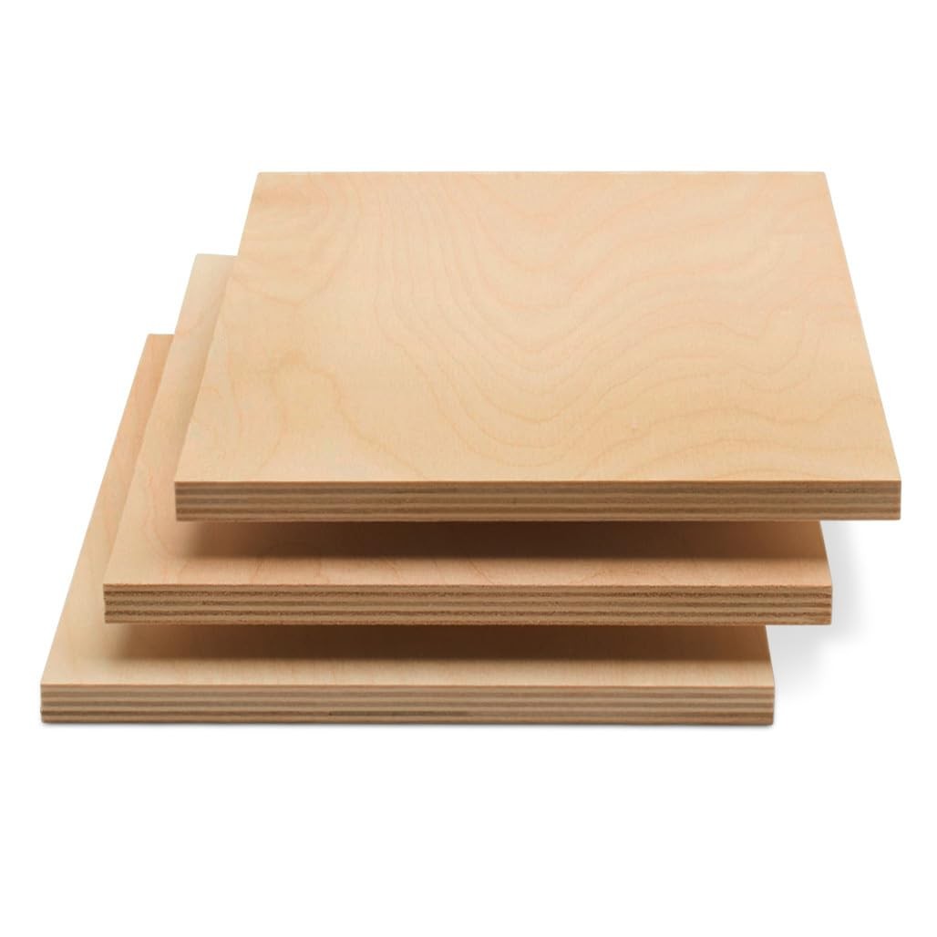 Baltic Birch Plywood 8 x 12 x 1/2 Inch - 12 mm Craft Wood, Pack of 2 12 x 8