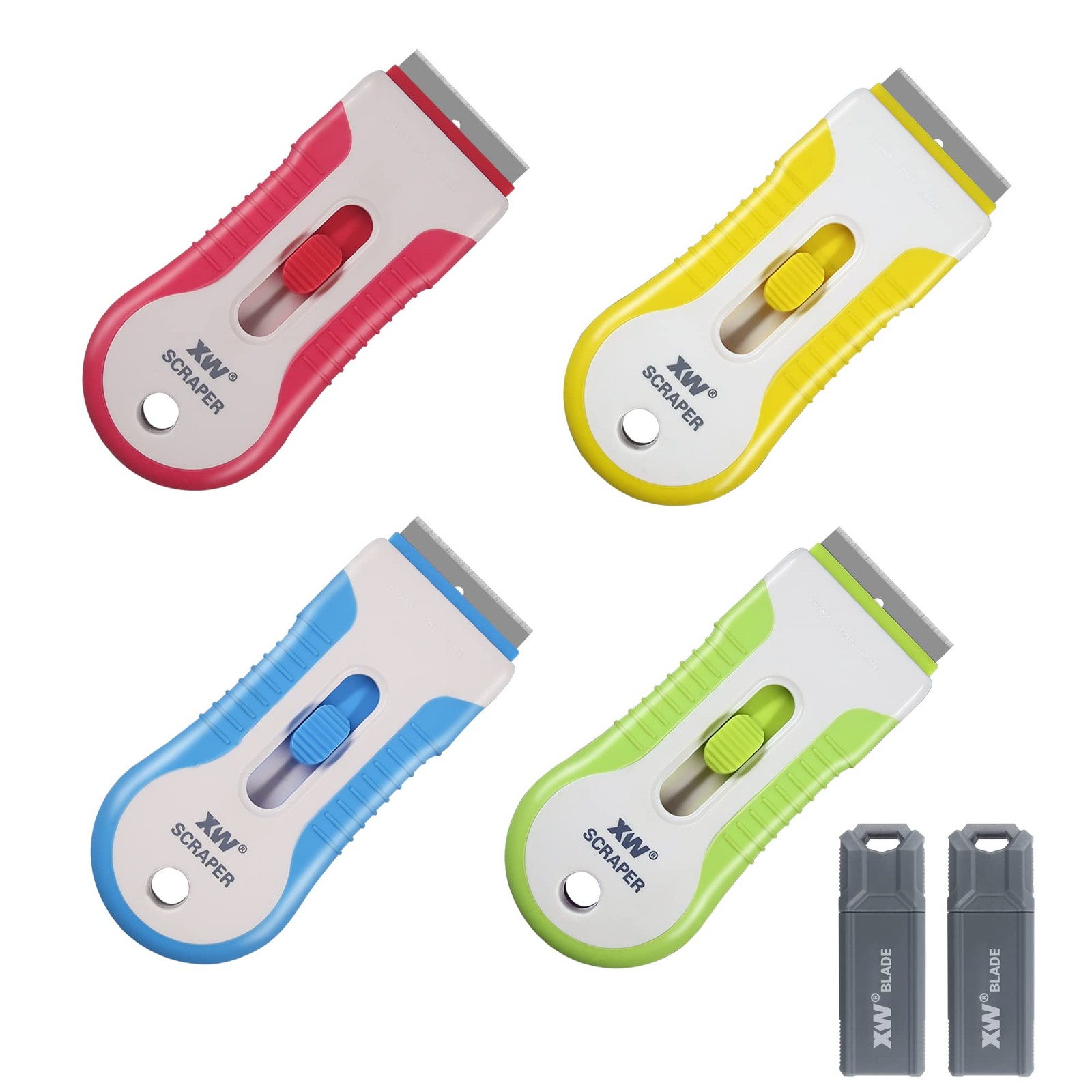 Razor Blade Scraper Set, Putty Knife Paint Scraper of Assorted Colors, Extra ...