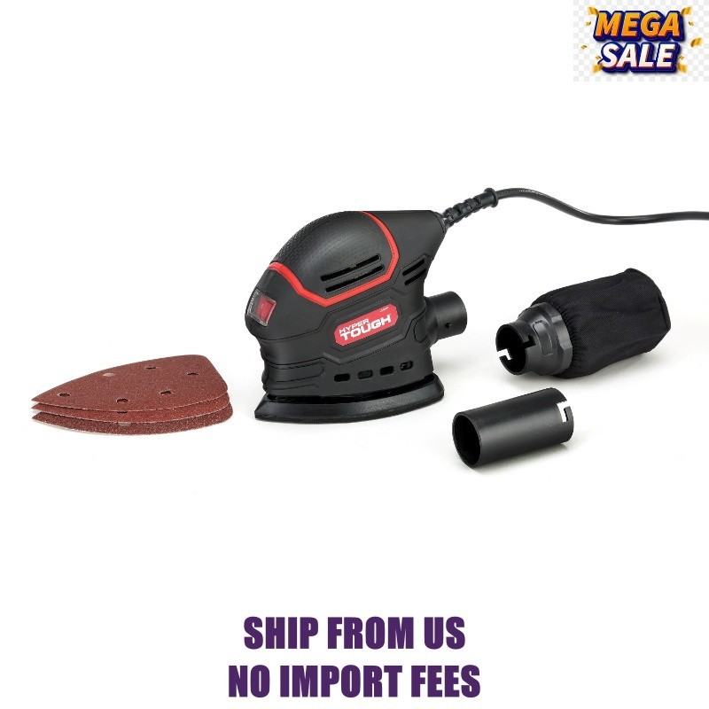 Hyper Tough 1.5 AMP Corded Detail Sander with Dust Bag and Vacuum Hose Adapter