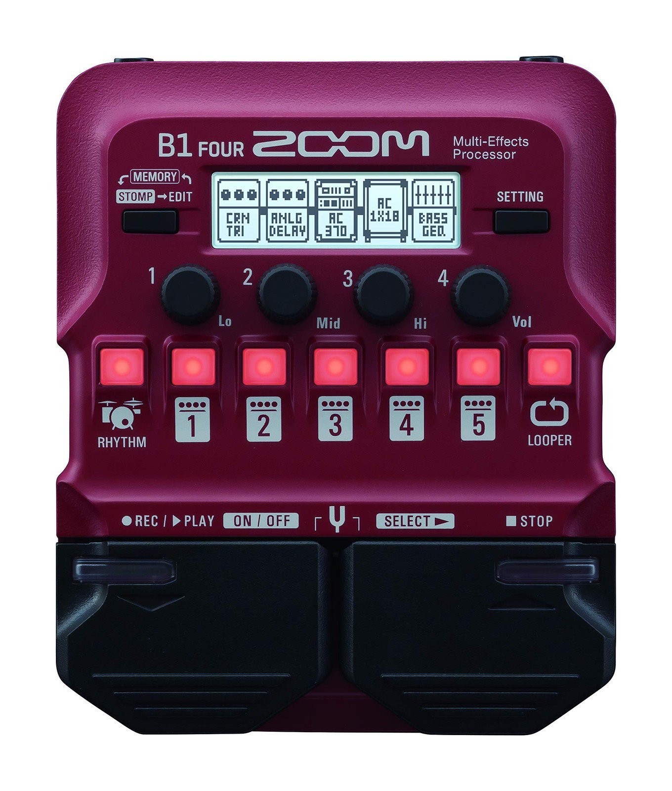 Zoom B1 FOUR Bass Multi-Effects Processor with 70+ Built-in Effects, Amp...