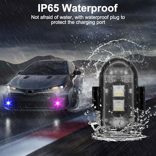 4PCS Wireless LED Strobe Lights with Remote Control, 8 Colors USB Charing