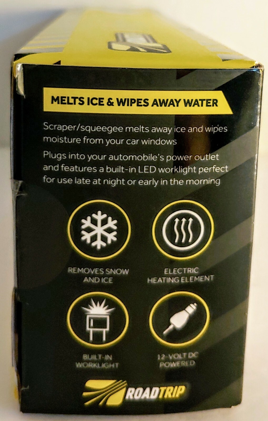 12V Heated Auto Windshield Scraper w/LED Flashlight Melts Away Ice in Seconds