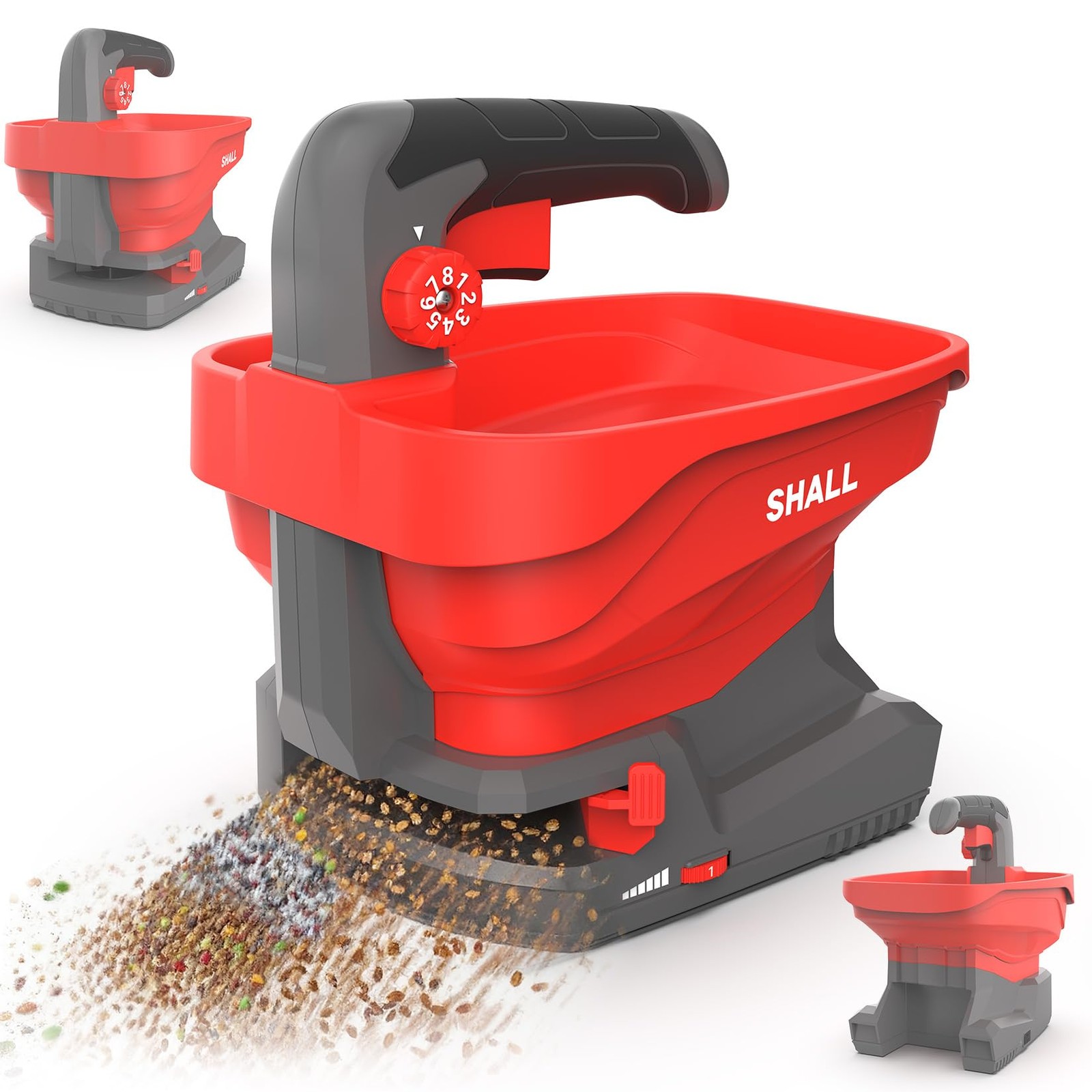Battery Powered Fertilizer Spreader, 7.2V Rechargeable Seed Spreader for Salt...