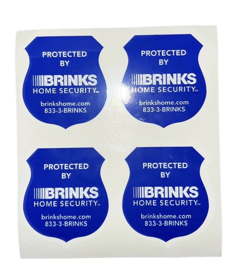 Brinks home Security window Sticker Sheet