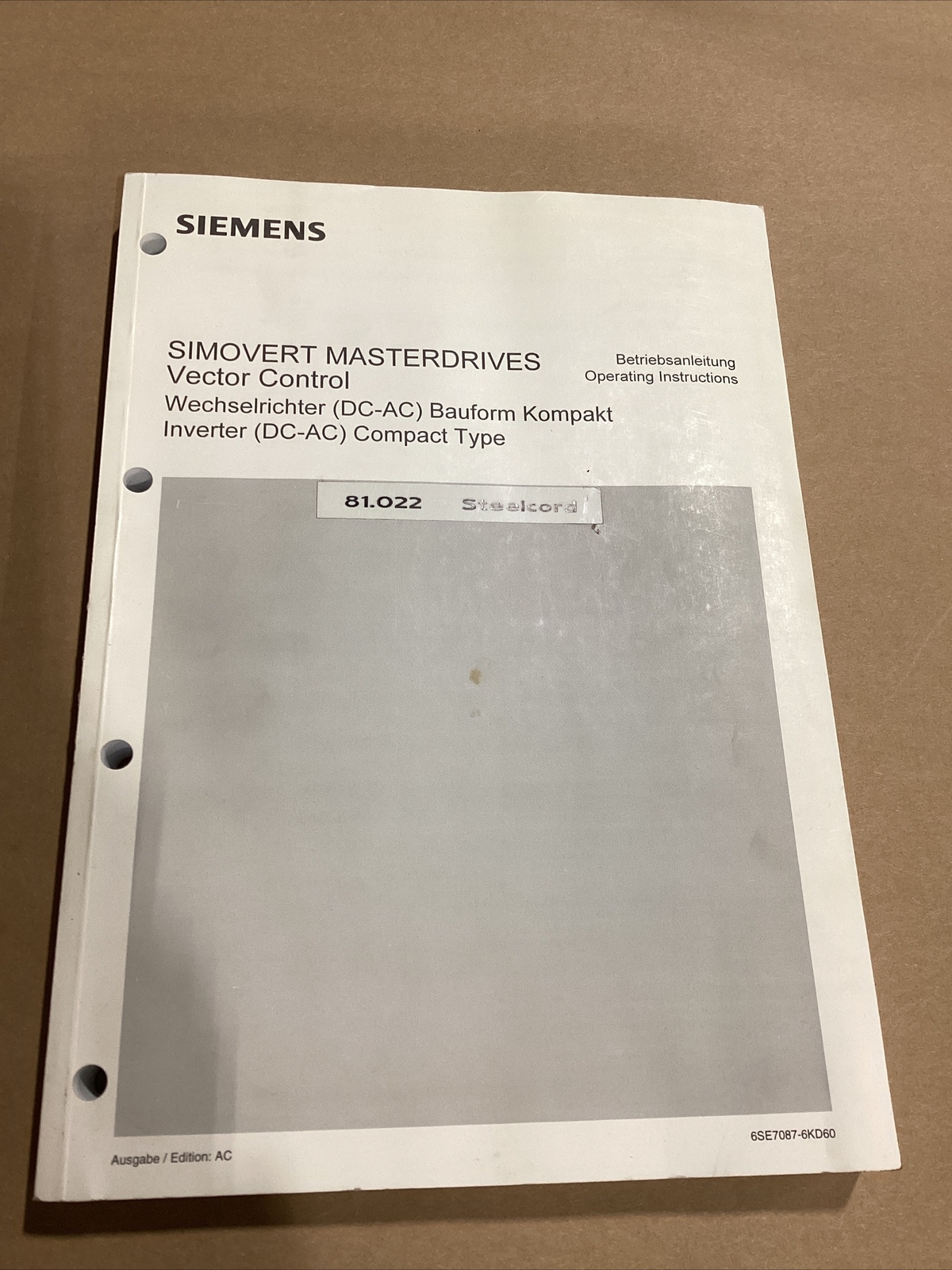Siemens Simovert Masterdrives Vector Control #606I110