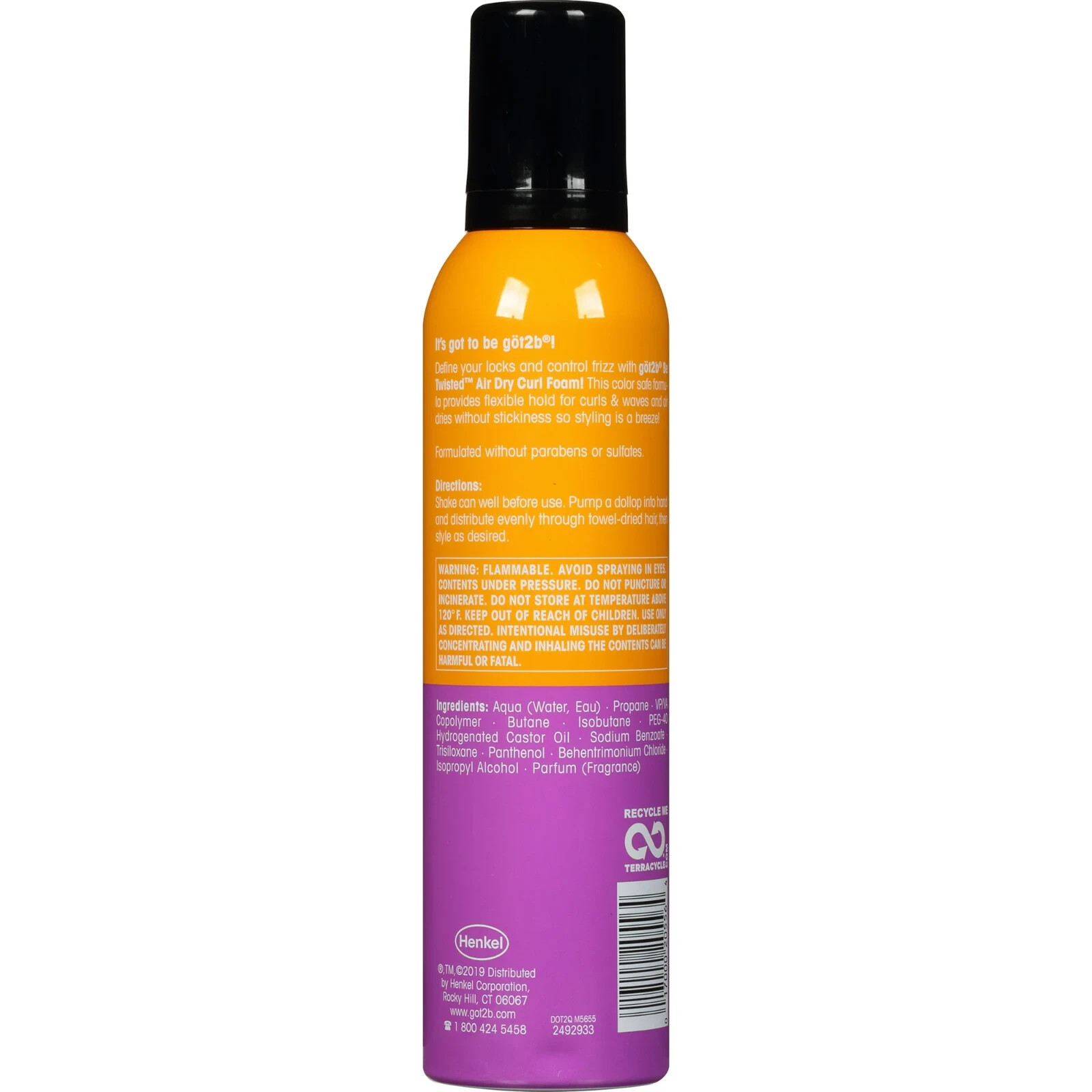 Got2b Be Twisted Air Dry Curl Foam, 8 oz