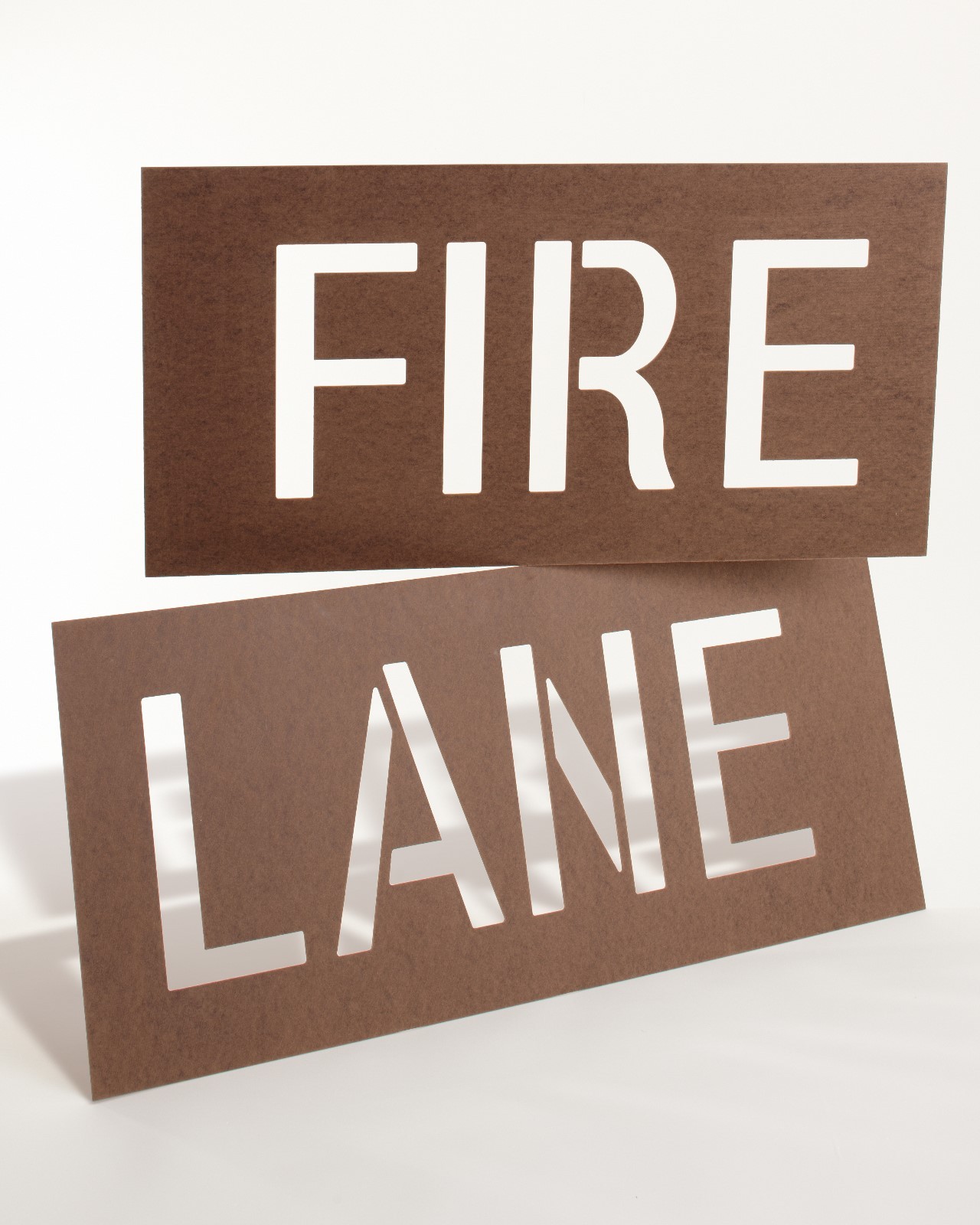 FIRE LANE PARKING LOT STENCIL 10" LETTERS 2 PCS 36" AND 30" FREE SHIPPING